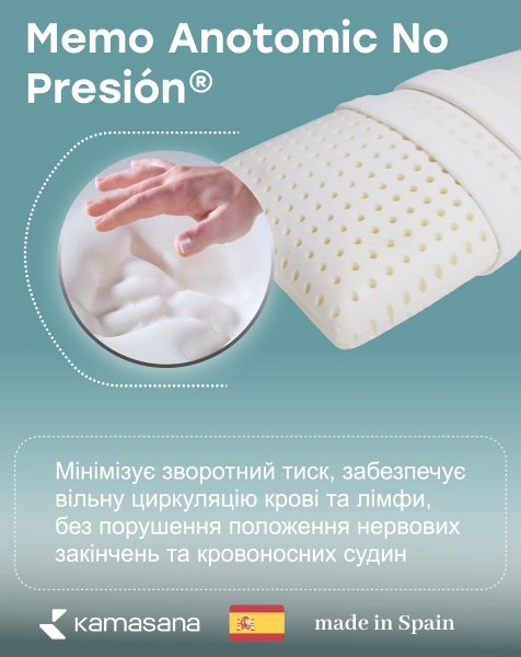 Зручно для використання в якості додаткової подушки для вагітних жінок, а також для використання в диванах, щоб зменшити глибину дивана. Матеріал з ефектом пам'яті забезпечує ідеальну підтримку голови і плечей в положенні лежачи на спині і в положенні леж